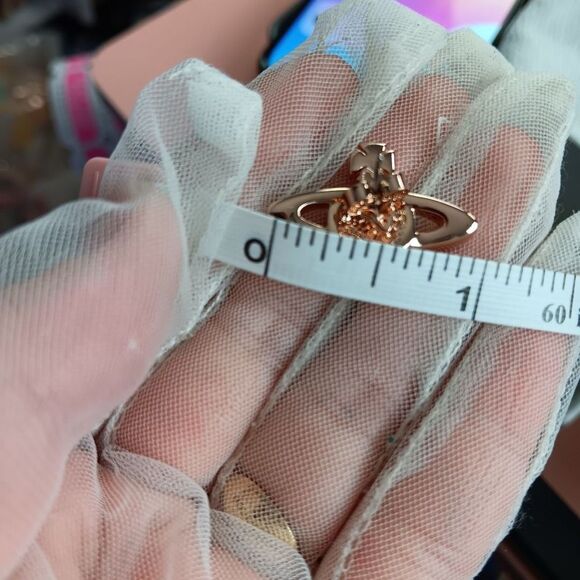 NIB New Vivienne Westwood Rose Gold Pink Signature Orb Logo Post Earrings Full s - Picture 6 of 7
